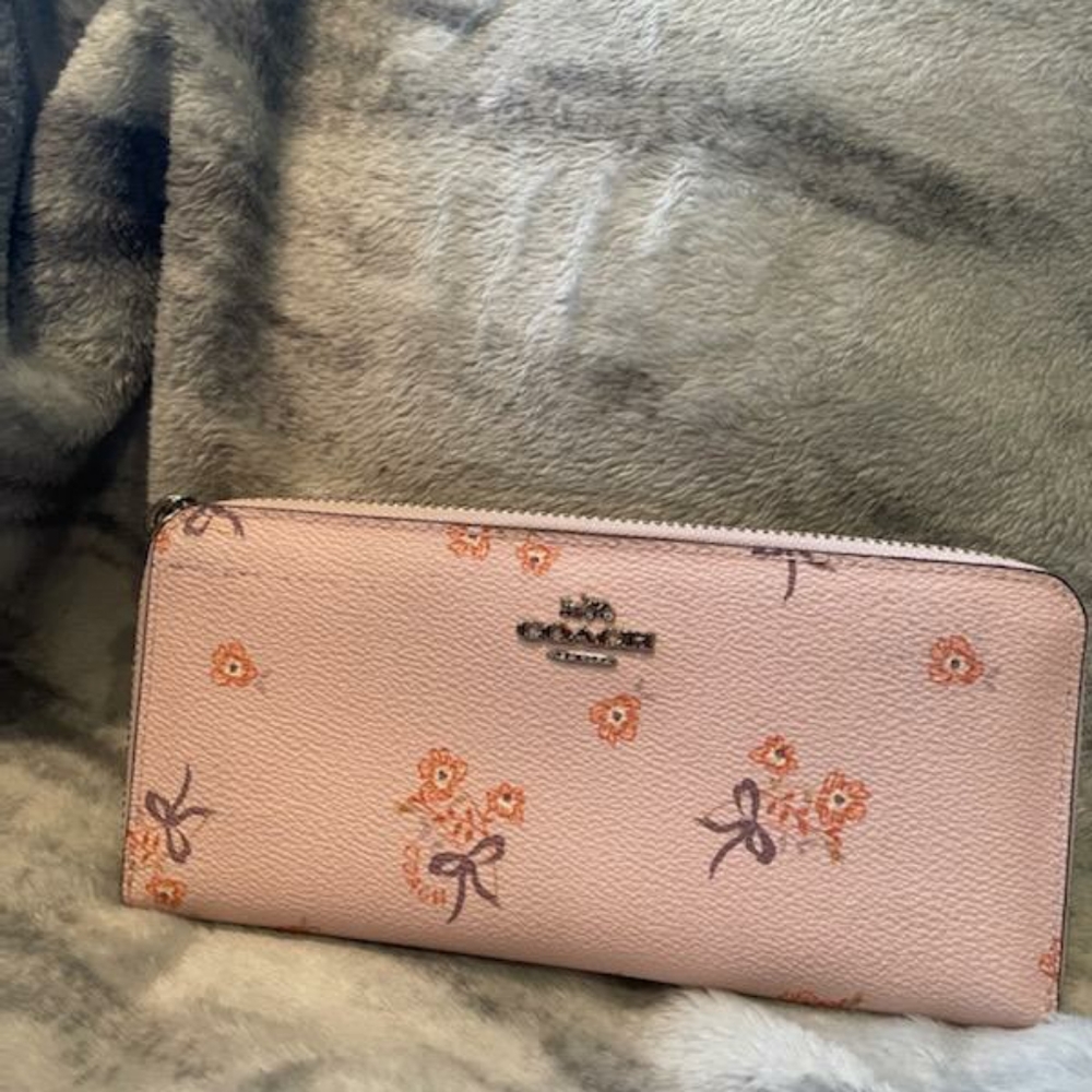 Pink floral Coach wallet